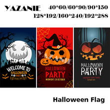 YAZANIE-Bandera grande personalizada para Halloween, 60x90cm/90x150cm/120x180cm/160x240cm/192x288cm, decoración impresa 2024 - compra barato