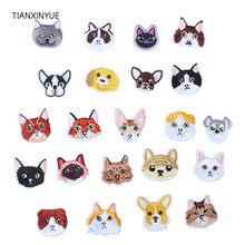 TIANXINYUE Cat  Animal Head Patchwork Patch Embroidered Patches For Clothing Iron On For Close Shoes Bags Badges Embroidery 2024 - buy cheap