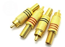 100pcs Gold Plated Tone RCA Male plug Coaxial Cable Video Audio adapter Connector with Metal Spring Black + red 2024 - buy cheap