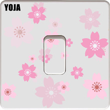 YOJA розовый Flying Sakura Flower ПВХ Переключатель наклейка мультфильм дизайн персонализированные интересные стиль настенная наклейка 15SS0151 2024 - купить недорого