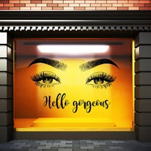 Hello Gorgeous Eyes And Eyebrows Wall Stickers for Beauty Salon Living Room Art Decor Vinyl Wall Decals Bedroom Murals TA625 2024 - buy cheap