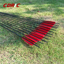 Spine 500 12pcs 32" Red stripe Color Carbon Arrow for Longbows Archery Hunting 2024 - buy cheap