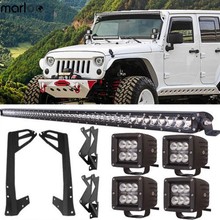 Marloo 50 Inch Signle Row LED Light Bar 18W Led Pods Upper Mount Bracket Kit For Jeep Wrangler Jk 07-17 With Free Wire Harness 2024 - buy cheap