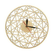 Relógio de parede geométrico moderno de parede em estilo contemporâneo, cortado à laser, relógio de sala de estar, aquecimento de casa, presente, decoração de casa 2024 - compre barato