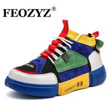 FEOZYZ Mid-cut Running Shoes for Men Women Lightweight Breathable Suede Sneakers Men Women Designer Couples Sport Shoes 2024 - buy cheap