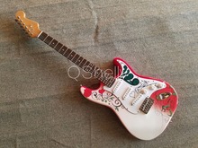 Top Quality QShelly Custom Red/White Monterey Flower Green Life Pickguard White 3 Pickups 21 Frets ST Electric Guitars Shop 2024 - buy cheap