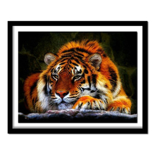 Diamond  tiger Full round DIY Diamond Embroidery Cross Stitch Rhinestone Handicraft 5D diamond painting animal Wall Art 2024 - buy cheap