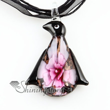 Penguin flower inside murano glass neckalce pendants jewelry cheap ladies jewellery handmade fashion jewelry 2024 - buy cheap