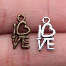 WYSIWYG 30pcs 12mm 2 Colors Antique Silver Color Antique Bronze Plated Love Charms Shape Of Love Charm Tiny Love Charms 2024 - buy cheap