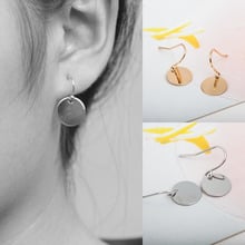 Gold Silver Disc Drop Earrings Simple Dangle Earring For Women Eardrop Statement Charm Fashion Jewelry Accessory Pendientes 2024 - buy cheap