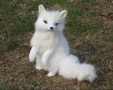 white fox model 15x12cm jump gaze afar fox toy,polyethylene resin handicraft, home decoration gift a1859 2024 - buy cheap