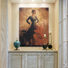 Dançarino espanhol de chamas, pintura latina a óleo em tela arte para parede para sala de estar decoração de casa quadro decor1 2024 - compre barato
