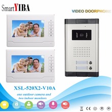 SmartYIBA-videoportero con cable, 7 pulgadas, vídeo en Color, timbre, Kit de teléfono, sistema de alarma automático, 2 monitores + 1 cámara IR 2024 - compra barato