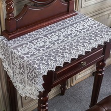 Mantel de lujo para mesa de centro, cubierta de tocador con bandera de escritorio, moderno, blanco, tapetes de tela de maquillaje de boda europea, 40x120cm 2024 - compra barato