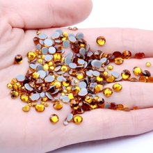 Topaz Crystal Hotfix Rhinestones For Nail ss6-ss30 And Mixed Glue Backing Iron On Strass Stones DIY Garment Clothes Dress Design 2024 - buy cheap