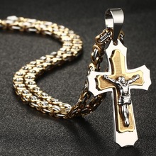 Fabulous Jesus Christ Crucifix Cross Pendants High Quality Metal Stainless Steel Pendants Necklaces Men Chains Jewelry NC013 2024 - buy cheap