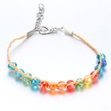 SZ0466 New Arrivals 5pcs/lot Colorful Crystal Lucky Beaded Bracelets Woven Raffia Bracelet Handmade Charms Jewelry 2024 - buy cheap
