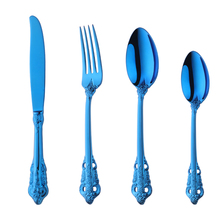 New Luxury Stainless Steel Blue Dinnerware Set Wedding Flatware Set Restaurant Cutlery Tableware Set Dinner Fork Knife Scoop Set 2024 - buy cheap