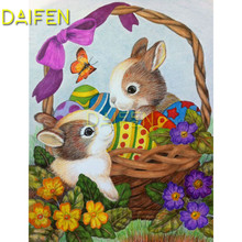 Full Round Diamond painting Cross stitch 5D DIY Diamond embroidery Full Square Diamond mosaic rabbit  butterfly Flower basket 2024 - buy cheap