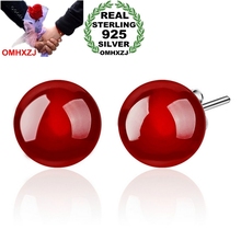 OMH wholesale Fashion jewelry Red black 925 sterling silver Stud earrings YS83 2024 - buy cheap