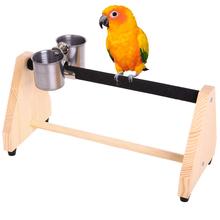 Parrot Play Wood Stand Bird Grinding Perch Table Platform Birdcage Stands Feeder Dish Cup Portable Playstand Small Cockatiels 2024 - buy cheap