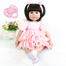 Muñeca Reborn de vinilo de silicona de 60cm para niños, juguete de Princesa Real, regalo de cumpleaños 2024 - compra barato