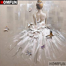 HOMFUN 5D DIY Diamond Painting Full Square/Round Drill "Ballet girl" 3D Embroidery Cross Stitch gift Home Decor Gift A08045 2024 - buy cheap