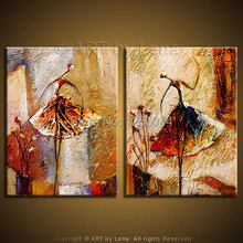wholesale 100% handmade oil painting modern wall art beauty living room paintings 2 panels wall canvas hand painted C018 2024 - buy cheap