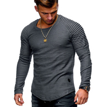 Spring autumn Casual cotton t shirt mens T-shirt homme men long sleeved O-neck patchwork color fashion T-shirts  Big size M 3XL 2024 - buy cheap