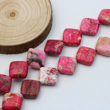 Cuentas cuadradas en forma de diagonal, piedra de Turquía rosa, 12x12mm, sueltas, 15 ", 2 unidades/lote, accesorios DIY para fabricación de joyas 2024 - compra barato