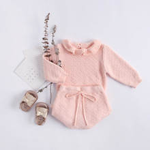 Newborn Baby Girls Clothes Autumn Knitted Baby Clothes Set 100% Cottom Ruffle Infant Clothing Set Baby Sweater + Shorts Outfits 2024 - buy cheap