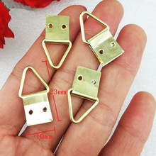 Triangle Ring Hanging Picture Oil Painting Mirror Frame Mini Hooks Hangers With Screws,Yellow Color,10*23mm,20Pcs 2024 - buy cheap