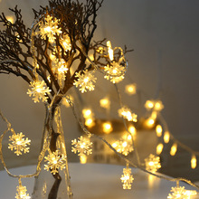 Cadena de luces LED con forma de copo de nieve para decoración del hogar, decoración al aire libre, decoración de árbol de Navidad, 10 lámparas 2024 - compra barato