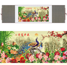 Chinese traditional art painting birds in the water silk scroll painting peacock paintingPrinted painting 2024 - buy cheap
