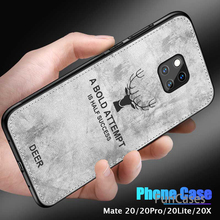 For Huawei Mate 20 Pro Lite X Case Cloth Texture 3D Embossing Deer Soft Bumper Fabric Cover for Huawei Mate20 20Pro Fundas Capa 2024 - buy cheap