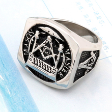 Punk white Color Titanium Stainless Steel Free Mason Freemasonry Masonic Rings for Men Jewelry High Quality Jewelry Crown Ring 2024 - buy cheap
