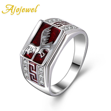 Tamanho 7-9 esmalte vermelho preto águia anel strass moda jóias de alta qualidade 2024 - compre barato