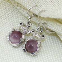 Brincos de pendurar em formato de mouse, design boêmio exclusivo cor-prata 15*23mm contas roxo joias finas para mulheres b2667 2024 - compre barato