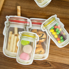 4pcs Mason Jar Zipper Fresh Bags Reusable Children's Snack Saver Bag Leakproof Kitchen Food Storage Bags^5 2024 - buy cheap