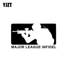 YJZT 15CM*8.2CM Major League Infidel Car Sticker Vinyl  Decal Military USMC Army Navy Black/Silver C3-0142 2024 - buy cheap