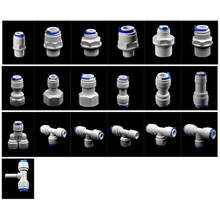 1/4" 3/8" OD Hose Tube 1/4" 1/2" 3/4" 1/8" Plastic Pipe Quick Connectors RO Water Connector Fittings Reverse Osmosis System 2024 - купить недорого