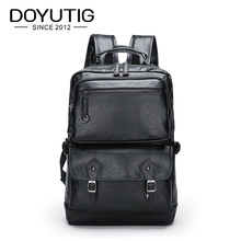 DOYUTIG-mochilas de cuero partido para hombre, mochila de cuero negro de alta capacidad, diseño OL, H068 2024 - compra barato