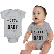 DERMSPE 2019  New Unisex Top Quality Baby Rompers Short Sleeve Cotton You Gotta See The Baby 0-24M Newborn Boys&Girls  Clothes 2024 - buy cheap