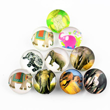 Hot Sale 20pcs/lot Random Elephant Pattern Snap Buttons Print Glass Buttons Charms Fit 18mm/20mm DIY Snap Bracelet Jewelry 2024 - buy cheap