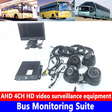 AHD960P HD 1-4 пути DVR ночное видение Панорамное видео устройство записи на карты SD автобус мониторинга Комплект бизнес автомобиль/Фургон/полуприцеп 2024 - купить недорого
