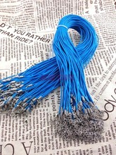 Free Shipping! 100pcs/lot 45cm Lake Blue Waxen Necklace Cord With Lobster Clasp Rope String 2mm For Necklace DIY Jewelry Making 2024 - buy cheap