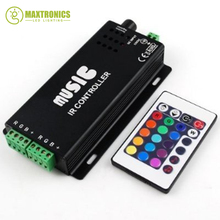 Best price 1 pcs DC12-24V 24 Keys music controller IR remote RGB controller for 5050 rgb led strip lamp Free shipping 2024 - buy cheap