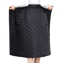 U-SWEAR Women Winter  Down Cotton Skirt Button Pocket Slim Wrap Skirt Long Thick Warm High Waist Woman Skirts Elegant 2024 - buy cheap