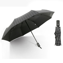 Ветрозащитный дорожный зонт ручной открытый водонепроницаемый три складных металлических вала Pongee ткань компактные женские и мужские зонты решетки 2024 - купить недорого