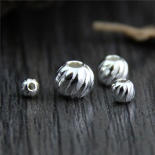 5pcs 100% 925 Sterling Silver Craft Watermelon Spacer Beads 4mm 5mm 6mm Handmade Bracelets Silver Beads DIY Fine Jewelry Making 2024 - buy cheap